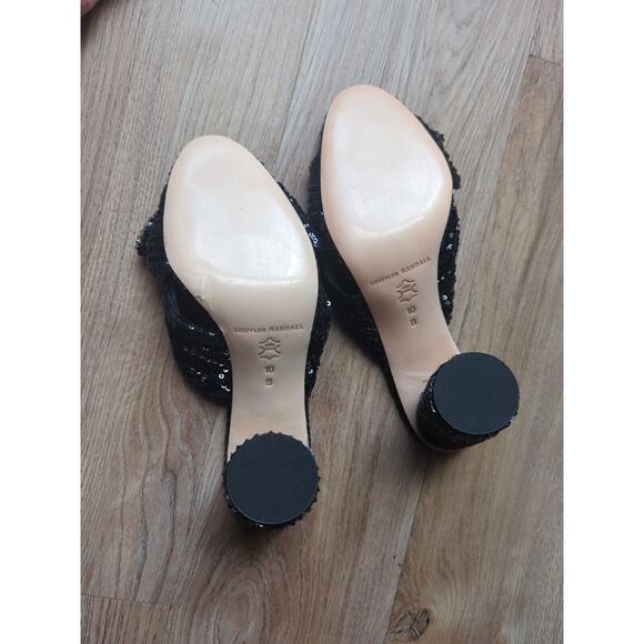 Loeffler Randall Penny Knot Black Sequin Slip On Mule Sandals Womens 10 - Picture 13 of 13